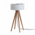 Quattro Table Lamp - Natural Ash Wood Finish & Weathered Brass, White Linen Shade