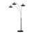 Rancho Mirage 3 Light Arc Floor Lamp - 84", Antique Nickel finish, Matte Black & Silver-Leaf Shade, Dimmer Switch, Marble base