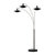 Rancho Mirage 3 Light Arc Floor Lamp - 84", Antique Nickel finish, Matte Black & Silver-Leaf Shade, Dimmer Switch, Marble base