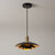 Rancho Mirage Small Pendant Light - Matte Black & Gold-Leaf Shade, Weathered Brass