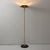 Rancho Mirage Torchiere Floor Lamp - Matte Black & Gold-Leaf Shade, Weathered Brass, Black Marble Base, Dimmer