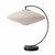 Roswell Table Lamp - Matte Black & Gunmetal Finish, White Linen Shade, Black Marble Base