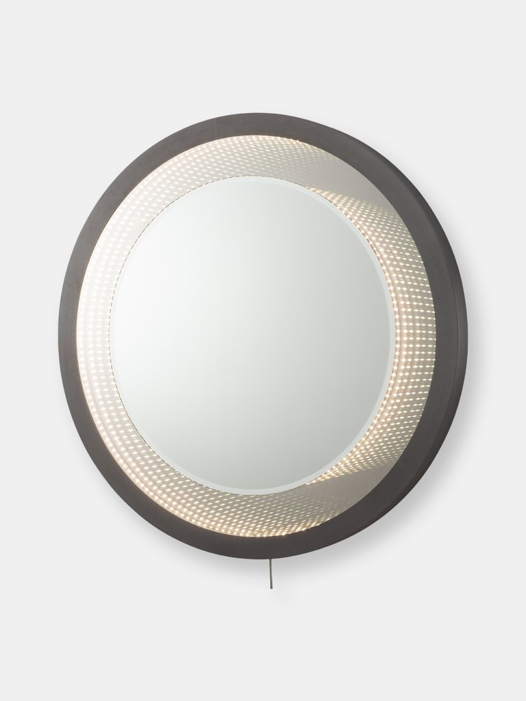 Round Gunmetal Starfall Vanishing Mirror - Gunmetal