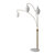 Santa Clara Bone Porcelain 3 Light Arc Floor Lamp - 85", Weathered Brass and Walnut, 4-Way Rotary Switch, Marble base