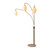 Santa Clara Bone Porcelain 3 Light Arc Floor Lamp - 85", Weathered Brass and Walnut, 4-Way Rotary Switch, Marble base