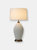 Santa Clara Bone Porcelain Table Lamp with Nightlight - 28", Weathered Brass and Walnut, 4-Way Rotary Switch