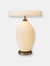 Santa Clara Bone Porcelain Table Lamp with Nightlight - 28", Weathered Brass and Walnut, 4-Way Rotary Switch