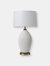 Santa Clara Bone Porcelain Table Lamp with Nightlight - 28", Weathered Brass and Walnut, 4-Way Rotary Switch