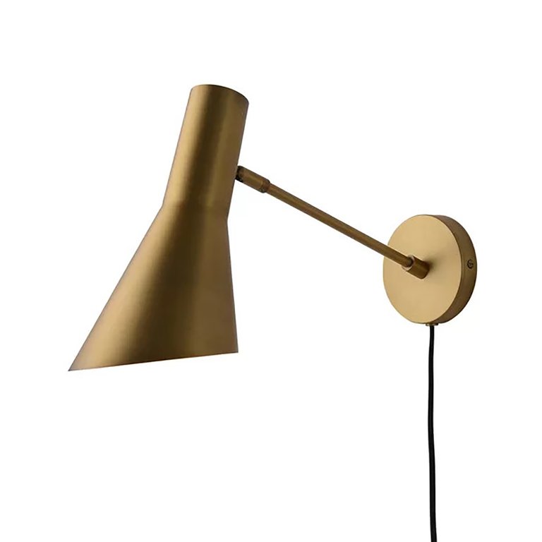 Solana Wall Sconce - Brushed Brass, Plug-in with Dimmer Switch