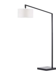 Stretch Chairside Arc Floor Lamp - 75", Matte Black, Step Switch, Rectangular marble base