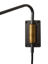 Swing Wall Lighting - Gunmetal with Matte White Shade, Plug-in, Dimmer Switch