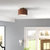 Tambo SemiFlush Mount Ceiling Light - Dark Walnut, Weathered Brass