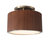 Tambo SemiFlush Mount Ceiling Light - Dark Walnut, Weathered Brass