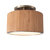 Tambo SemiFlush Mount Ceiling Light - Natural Ash, Weathered Brass