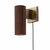 Tambo Wall Sconce - Dark Walnut Wood Finish, Weathered Brass, Dimmer