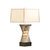 Torque Accent Table Lamp - 24", Espresso Wood & Satin Nickel, Hand-knotted Silvered Strings, Linen Shade, 4-way Rotary Switch