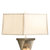 Torque Accent Table Lamp - 24", Espresso Wood & Satin Nickel, Hand-knotted Silvered Strings, Linen Shade, 4-way Rotary Switch