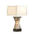 Torque Accent Table Lamp - 24", Espresso Wood & Satin Nickel, Hand-knotted Silvered Strings, Linen Shade, 4-way Rotary Switch
