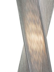 Torque Table Lamp - 24", Espresso Wood and Satin Nickel, Hand-Knotted Silvered Strings, Dimmer Switch