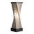 Torque Table Lamp - 24", Espresso Wood and Satin Nickel, Hand-Knotted Silvered Strings, Dimmer Switch