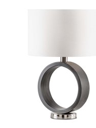 Tracey Ring Table Lamp - 24″, Charcoal Gray, Brushed Nickel, On/Off Switch