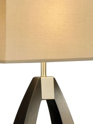 Trina Table Lamp - 30", Pecan Wood, Brushed Nickel, 3-way Rotary Switch