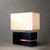 Zen Reclining Table Lamp With Nightlight - Gilded Ebony, Weathered Brass