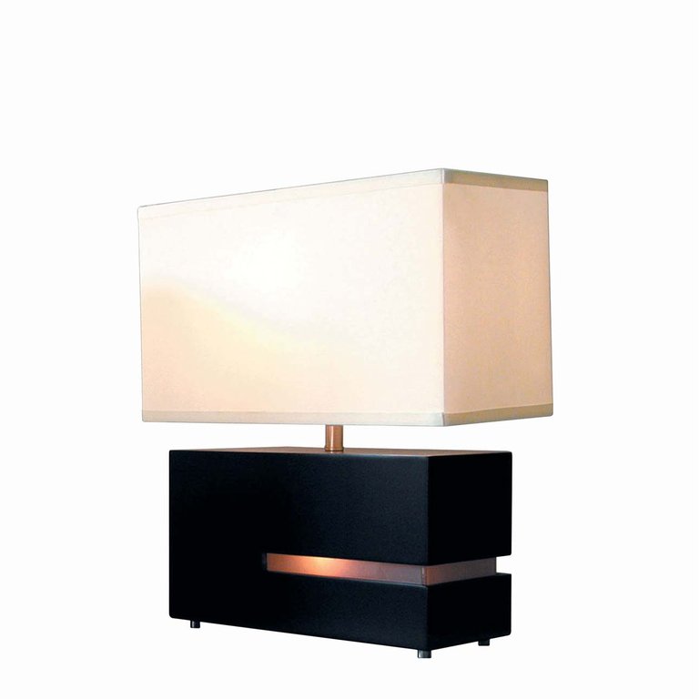 Zen Reclining Table Lamp With Nightlight - Gilded Ebony, Weathered Brass