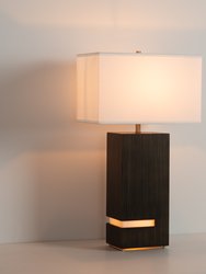 Zen Standing Table Lamp, Dark Brown, Satin Nickel, Night Light