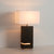 Zen Standing Table Lamp, Dark Brown, Satin Nickel, Night Light