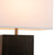 Zen Standing Table Lamp - Gilded Ebony Wood Finish, Weathered Brass, White Linen Shade