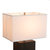 Zen Standing Table Lamp - Gilded Ebony Wood Finish, Weathered Brass, White Linen Shade