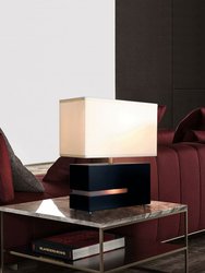 Zen Table Lamp with Nightlight - 19", Espresso Wood, Brushed Nickel, 4-way Switch