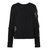 Women's Blackbird Ripped Sweatshirt Top Pullover - Black