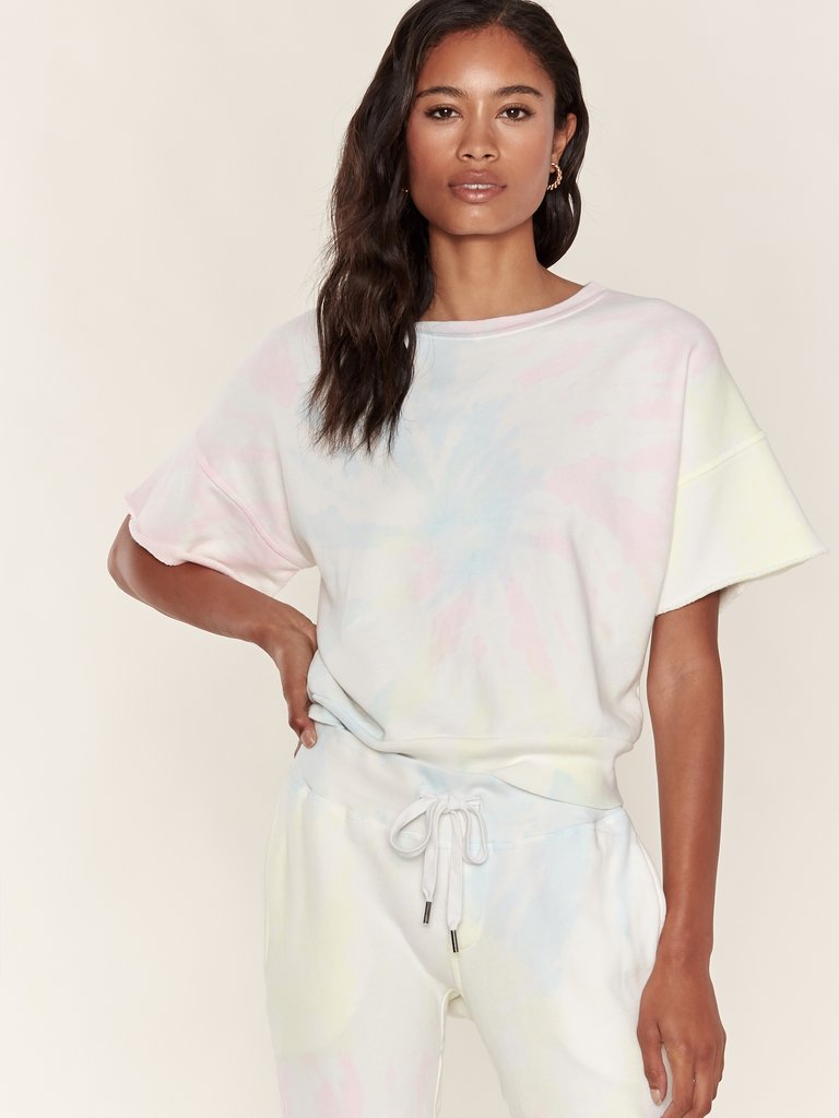 Brooke Crewneck Sweatshirt - Neon Pastel Tie Dye