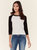 Elodie Long Sleeve Raglan - White/Black