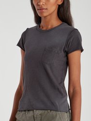 Lexie Short Sleeve Splatter Pocket Tee - Charcoal Sunfade