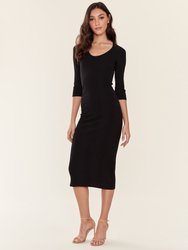 Meadow Scoop Neck Dress - Black