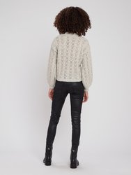 Rhea Balloon Sleeve Pointelle Sweater