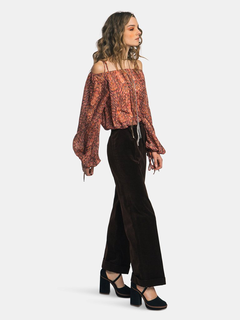 Luna Off Shoulder Bubble Hem Blouse