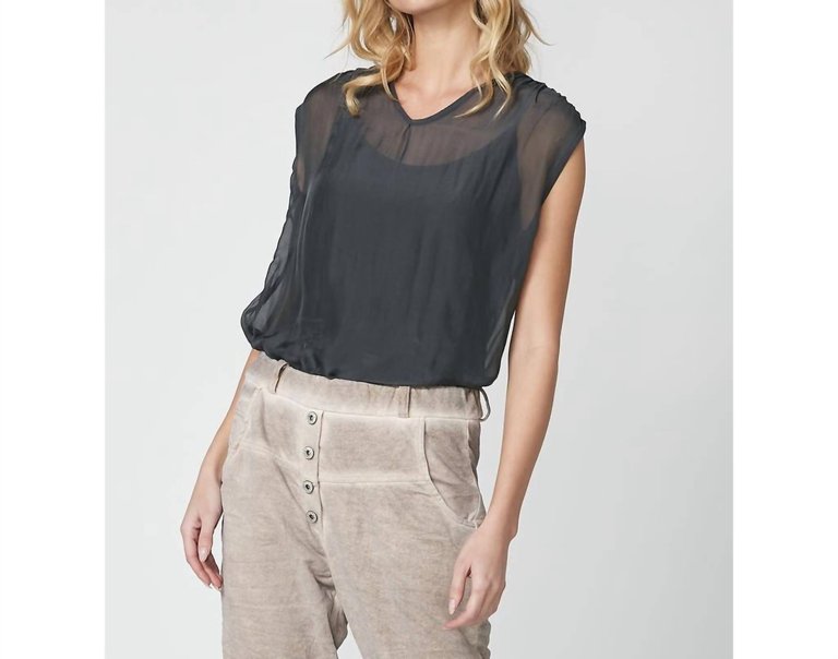 Regina Top In Dark Grey - Dark Grey