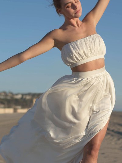 Nuaje Nuaje Isabelle Cotton Silk Gathered Skirt - White product