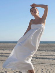 Isabelle Cotton Silk Maxi Dress - White - White