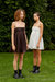Isabelle Cotton Silk Mini Dress - Brown