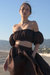Isabelle Cotton Silk Off-shoulder Crop Top - Rose Brown
