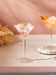 Vintage Set Of 2 Martini Glasses Rounded