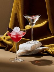 Vintage Set Of 2 Martini Glasses Rounded
