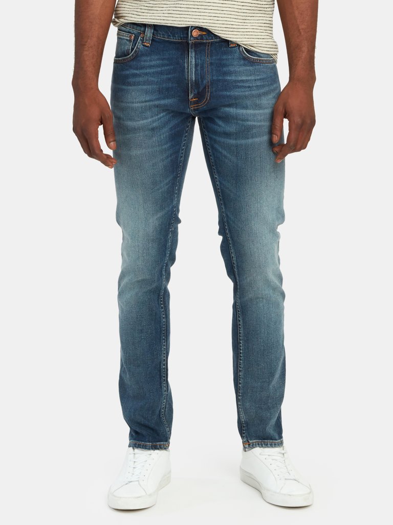 Thin Finn Full Length Slim Fit Jeans - Blue Temple