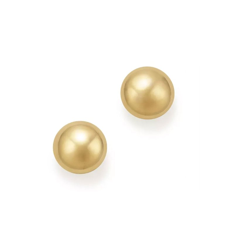 14K Solid Gold Ball Studs - 14K Yellow Gold