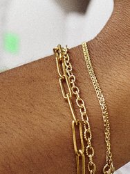 Dainty Diamond Cut Paperclip Chain Bracelet